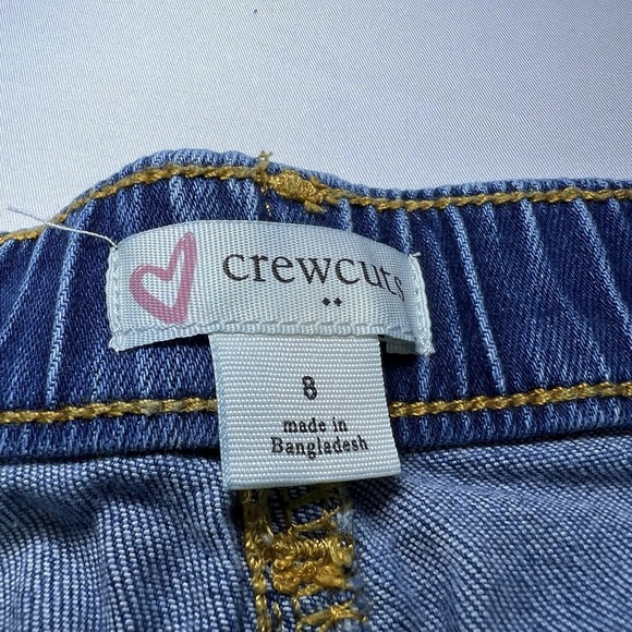 J Crew CrewCuts Girls Denim Size 8 Shorts Cutoff Button Zip Blue - Picture 5 of 6